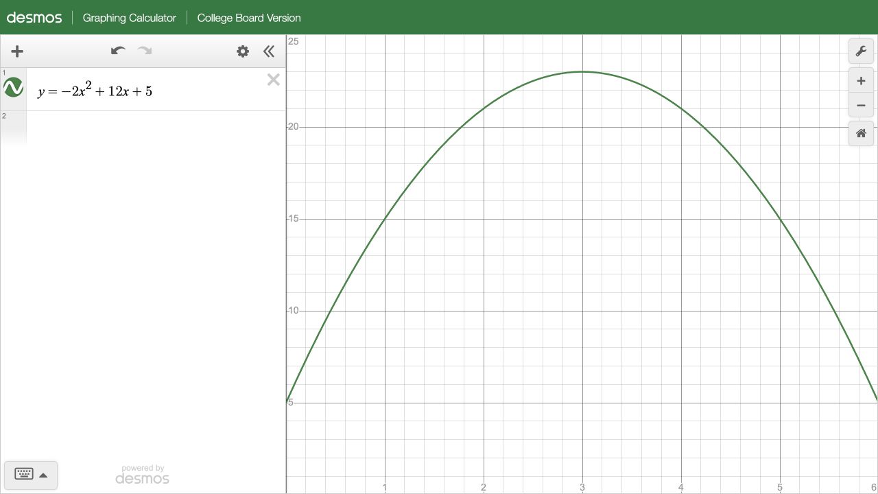 Enter the model and fix the window in the actual College Board testing calculator